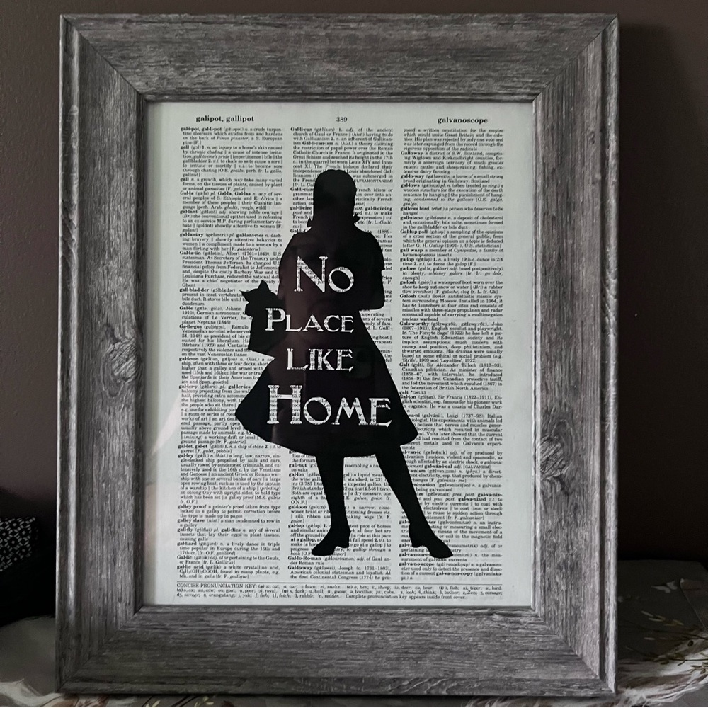 Wizard of Oz Dorothy Framed 'No Place Like Home' Silhouette Art